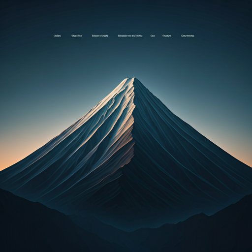 Mountain peak at dusk