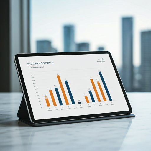 Tablet showing premium insurance analytics